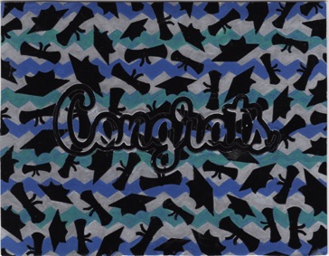 Graduation Cap & Diploma
(blue, green, & silver stripes)
Congrats Card